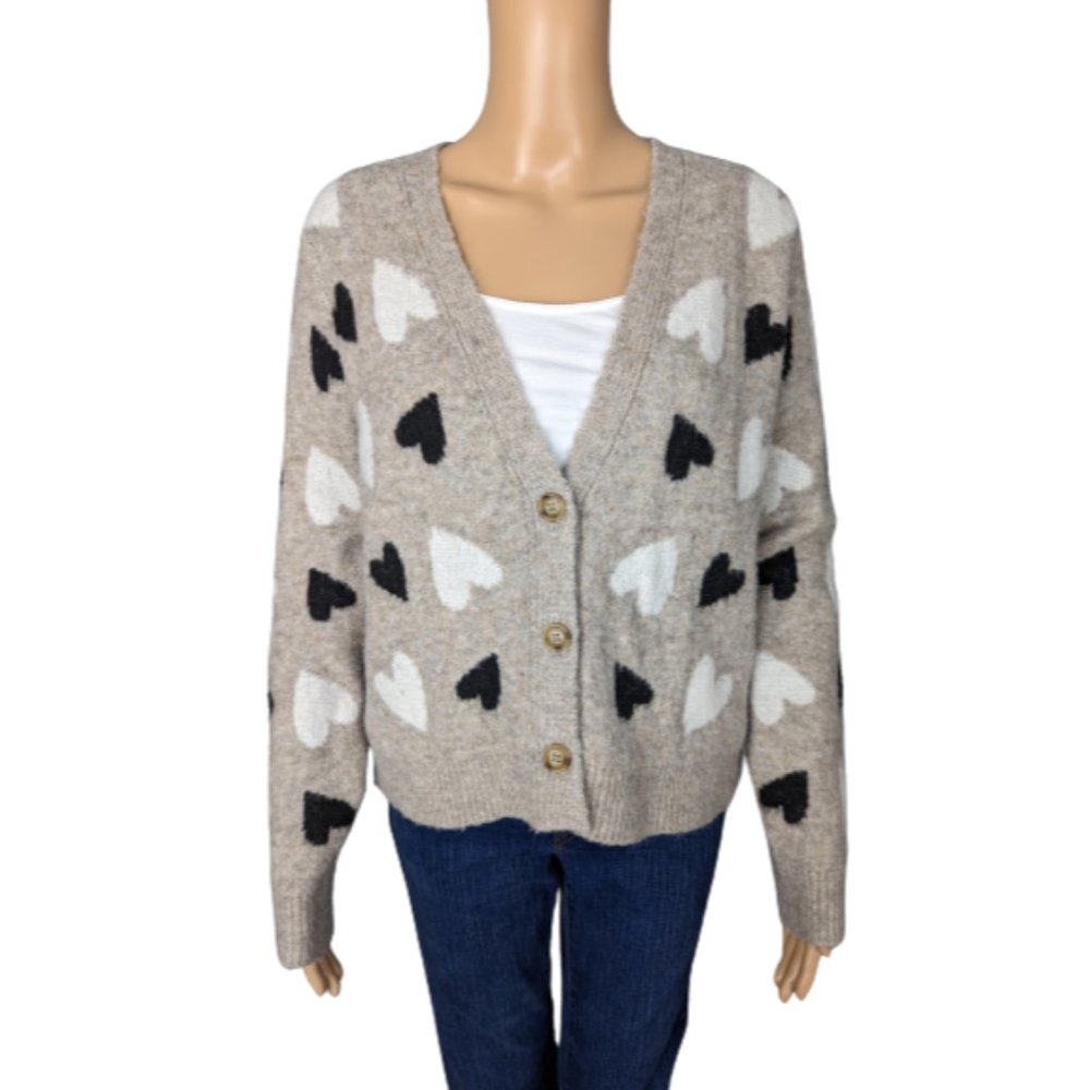 Cupcakes and Cashmere Crazy Hearts Cardigan S